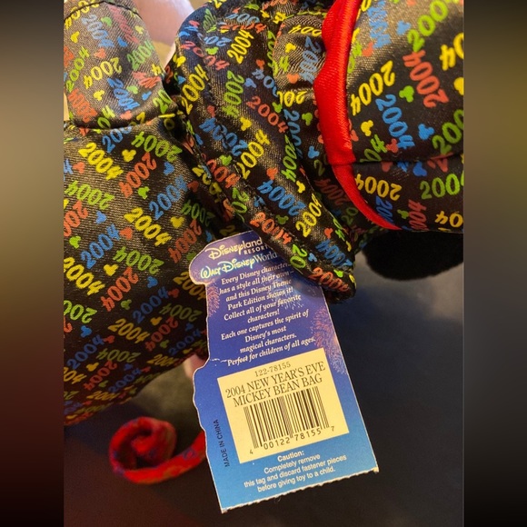 Walt Disney World Mickey Mouse Plush 2004 New Years Eve Mickey Bean Bag - Picture 9 of 12